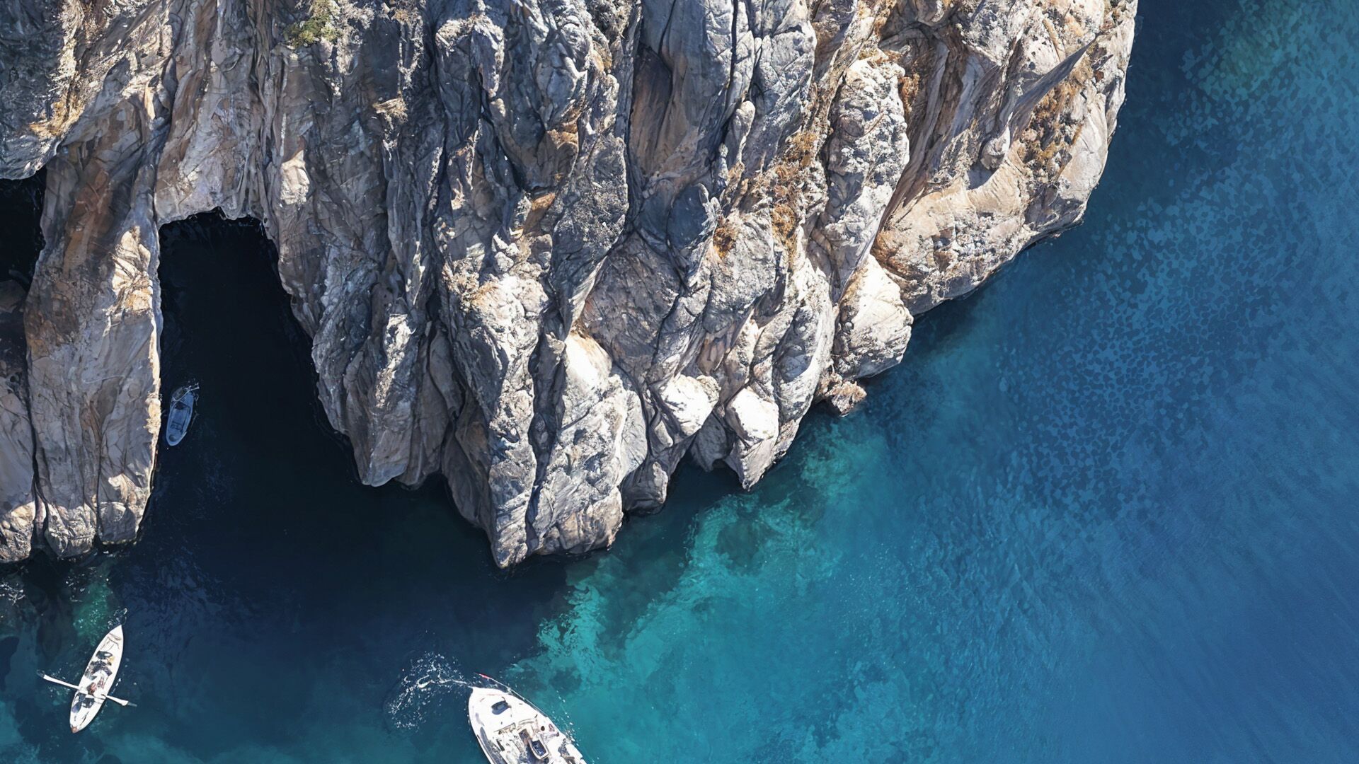 Mediterranean sea dotted with boats, capturing the essence of sea adventures